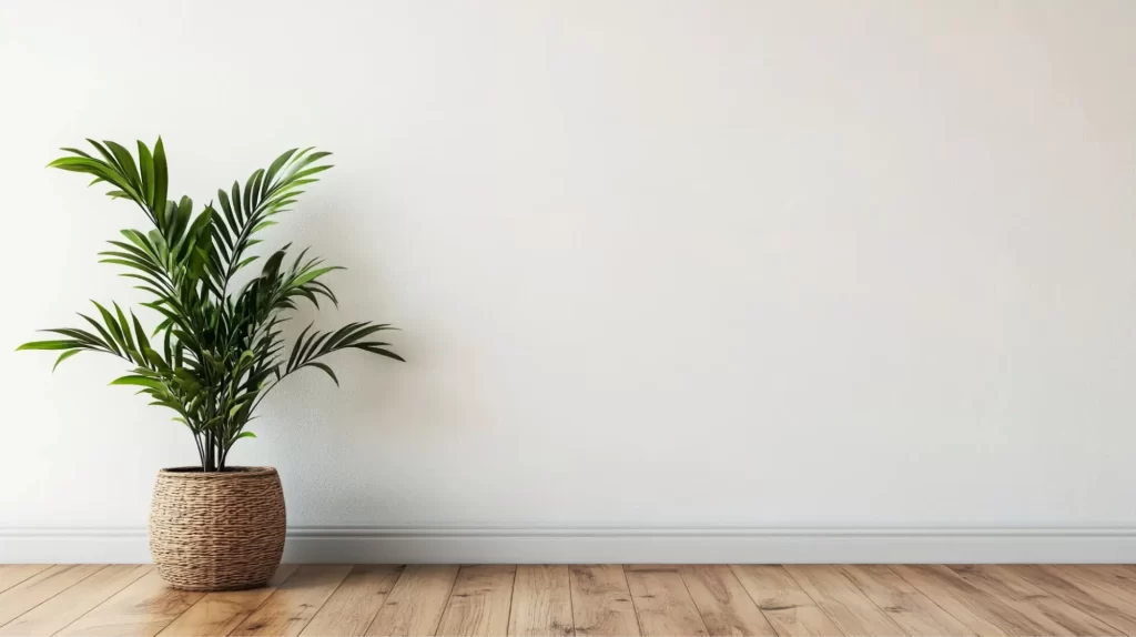 室内に観葉植物だけを置いている様子