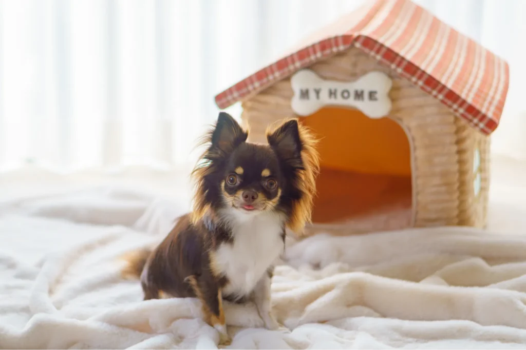 犬が自分の部屋から出てきている様子