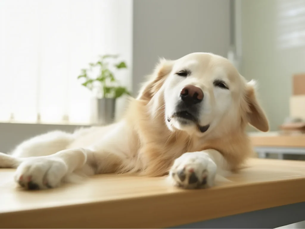 犬が熱中症でだるくなっている様子